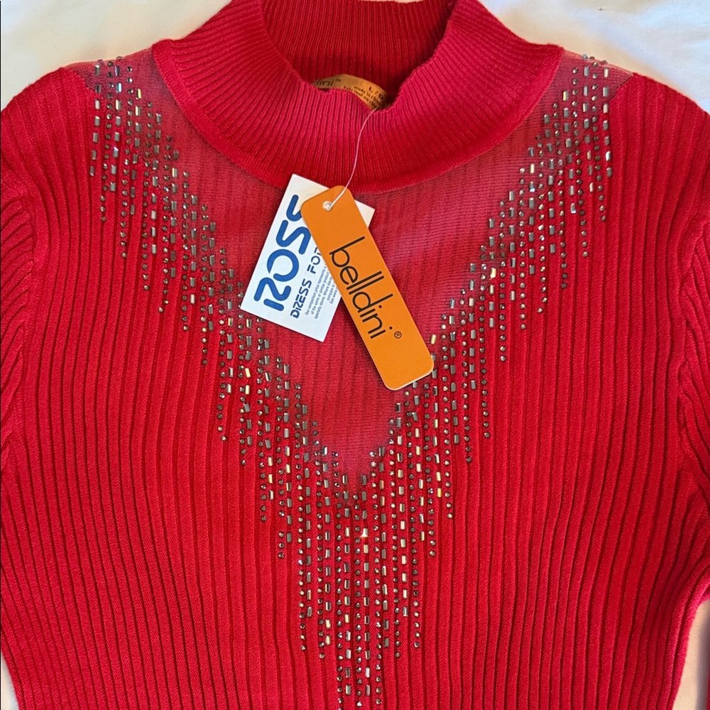Belldini Vibrant Red Knit Top - Picture 3 of 6